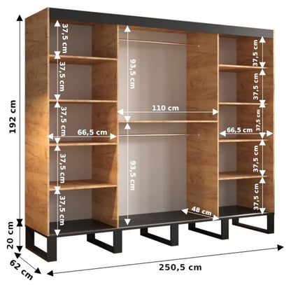 Loft Y Sliding Door Wardrobe 250cm