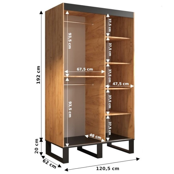 Loft T1 Sliding Door Wardrobe 120cm