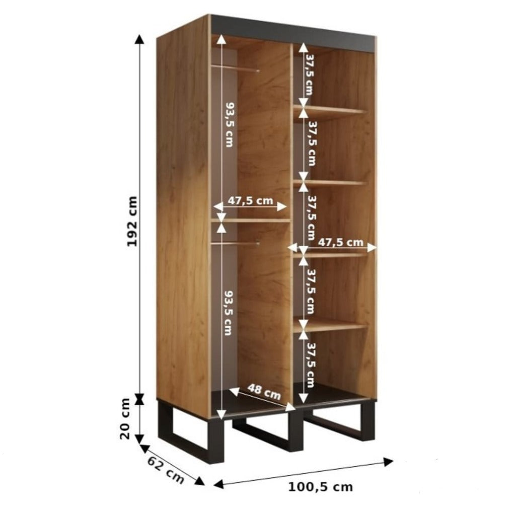 Loft V4 Sliding Door Wardrobe 100cm