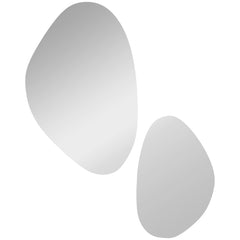HOMCOM Set of 2 Pebble-Shaped Wall Mirror - Gold Tone