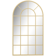 HOMCOM 110 x 65 cm Arched Decorative Wall Mirror for Bedroom Living Room, Modern Window Bathroom Mirror for Home Decor