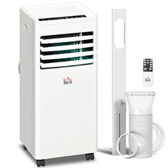 HOMCOM Portable Air Conditioner 5000 BTU, 4-in-1 Cooling, Dehumidifier, Fan, Sleep Mode, Air Conditioning Unit with Digital Display & Remote Control, 24H Timer, Window Venting Kit, for Room up to 18_