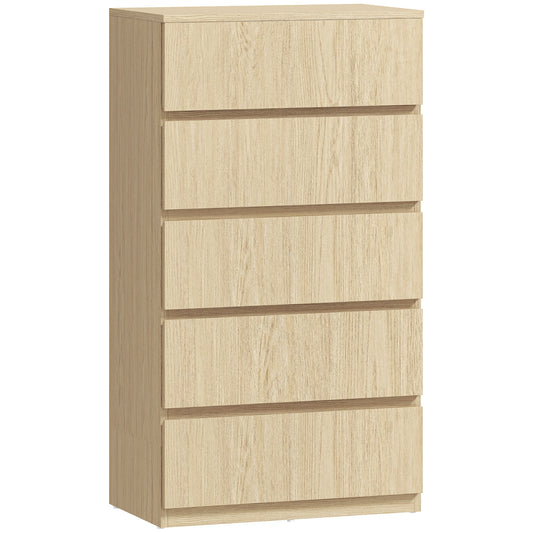 HOMCOM Chest of Drawers, 5-Drawer Storage Cabinets, Modern Dresser, Storage Drawer Unit for Bedroom