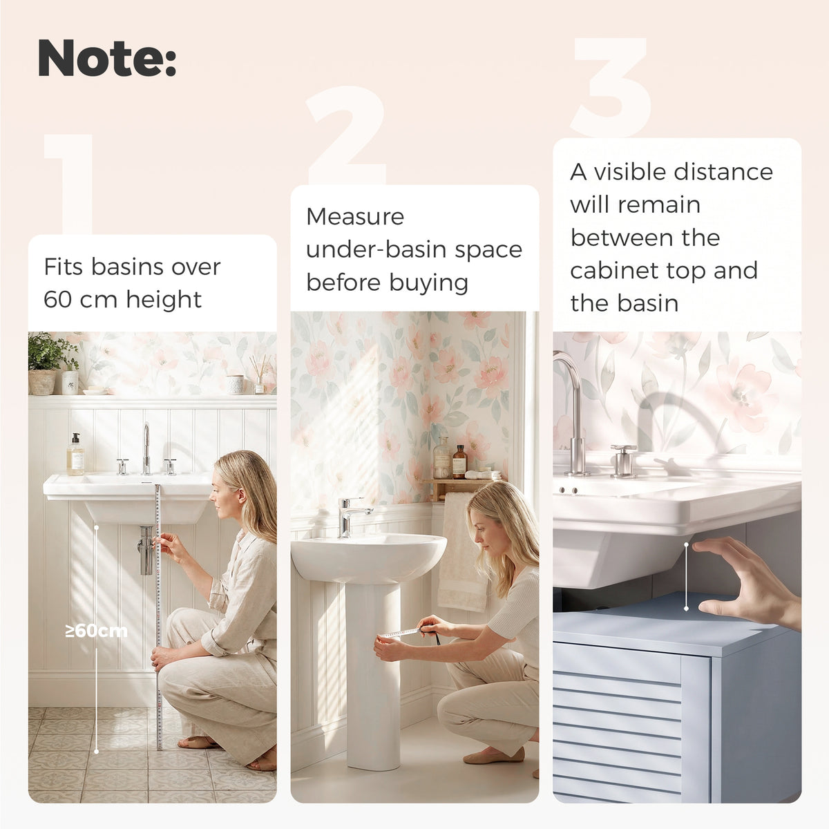 HOMCOM Under Sink Bathroom Cabinet Adjustable Shelf Under Sink Cabinet 2 Louvered Doors, Grey