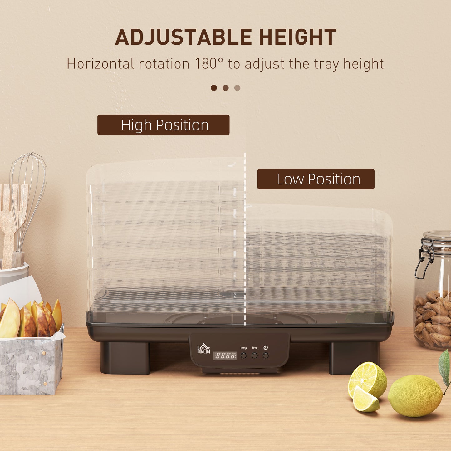 HOMCOM 40-70â Six-Tray Food Dehydrator - Black