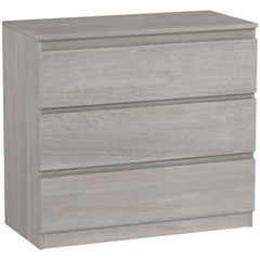 HOMCOM Chest of Three Drawers - Grey Wood Effect