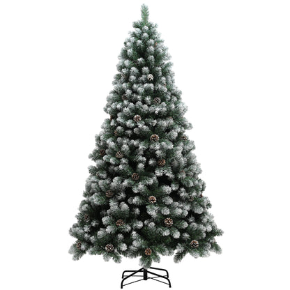 HOMCOM 7ft Snow-Dipped Artificial Pine Christmas Tree