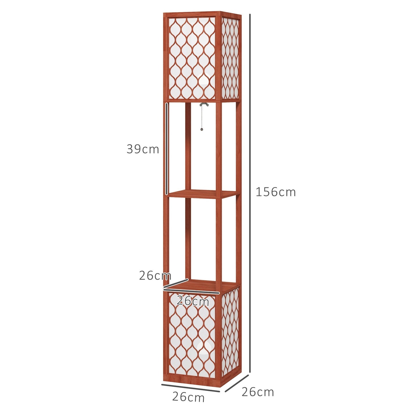 HOMCOM Duo Light Floor Shelves - Brown