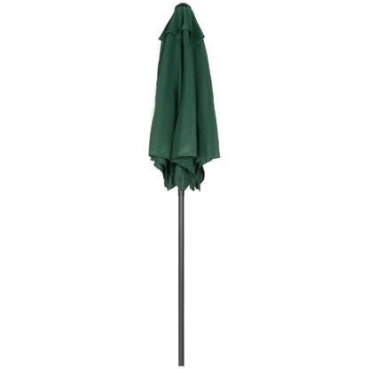 Outsunny 2m Garden Parasol Umbrella, Outdoor Sun Shade with 6 Sturdy Ribs for Balcony, Bench, Garden, Green