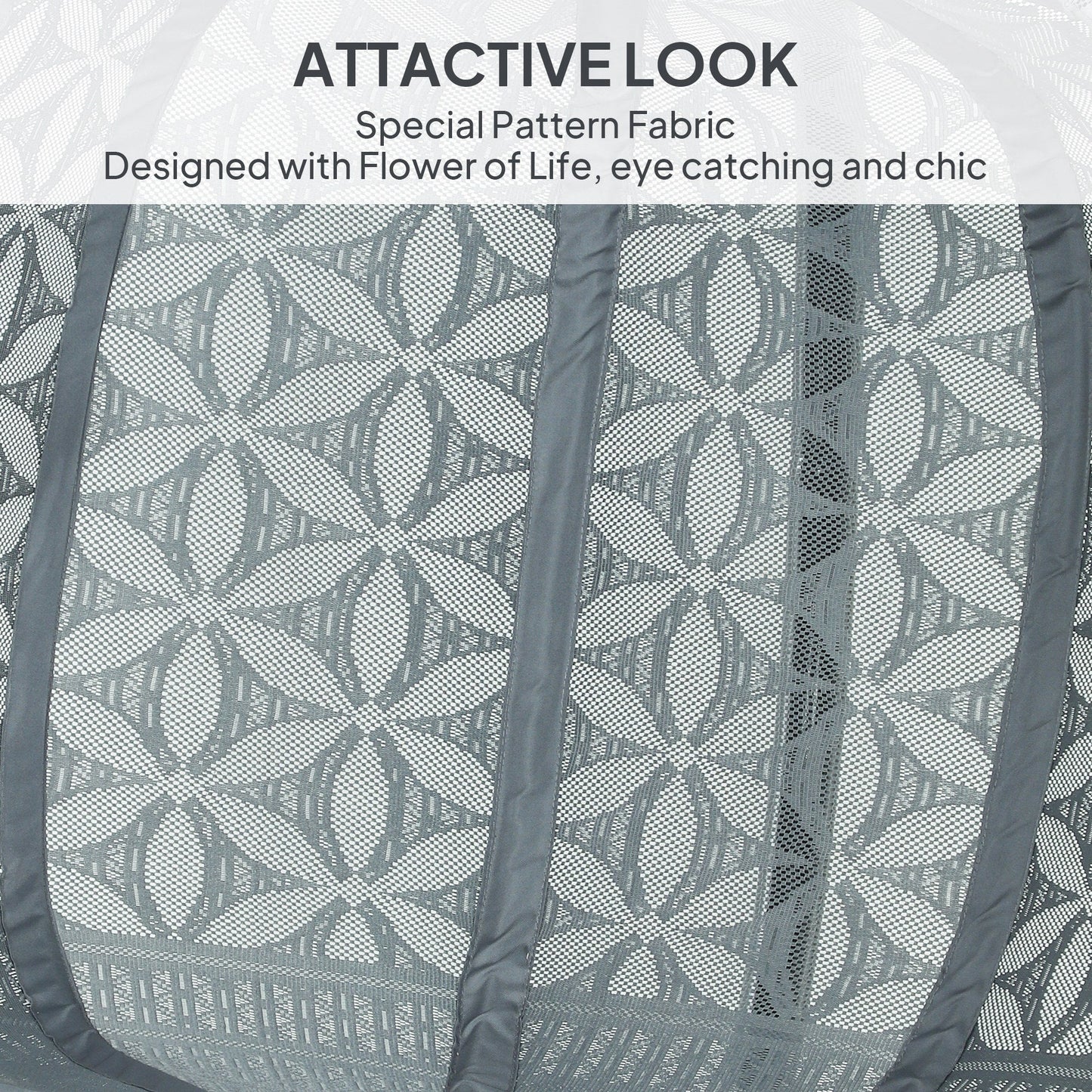 Outsunny Outdoor Double Hanging Chair with Cushion and Cup Holders, Charcoal Grey