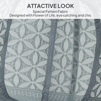 Outsunny Outdoor Double Hanging Chair with Cushion and Cup Holders, Charcoal Grey