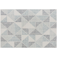 HOMCOM Modern Area Rug, Geometric Pattern Non-Slip Washable Rug, Soft Floor Carpet for Living Room, Bedroom, Dining Room, Home Office, 170 x 120 cm, Multi-Coloured