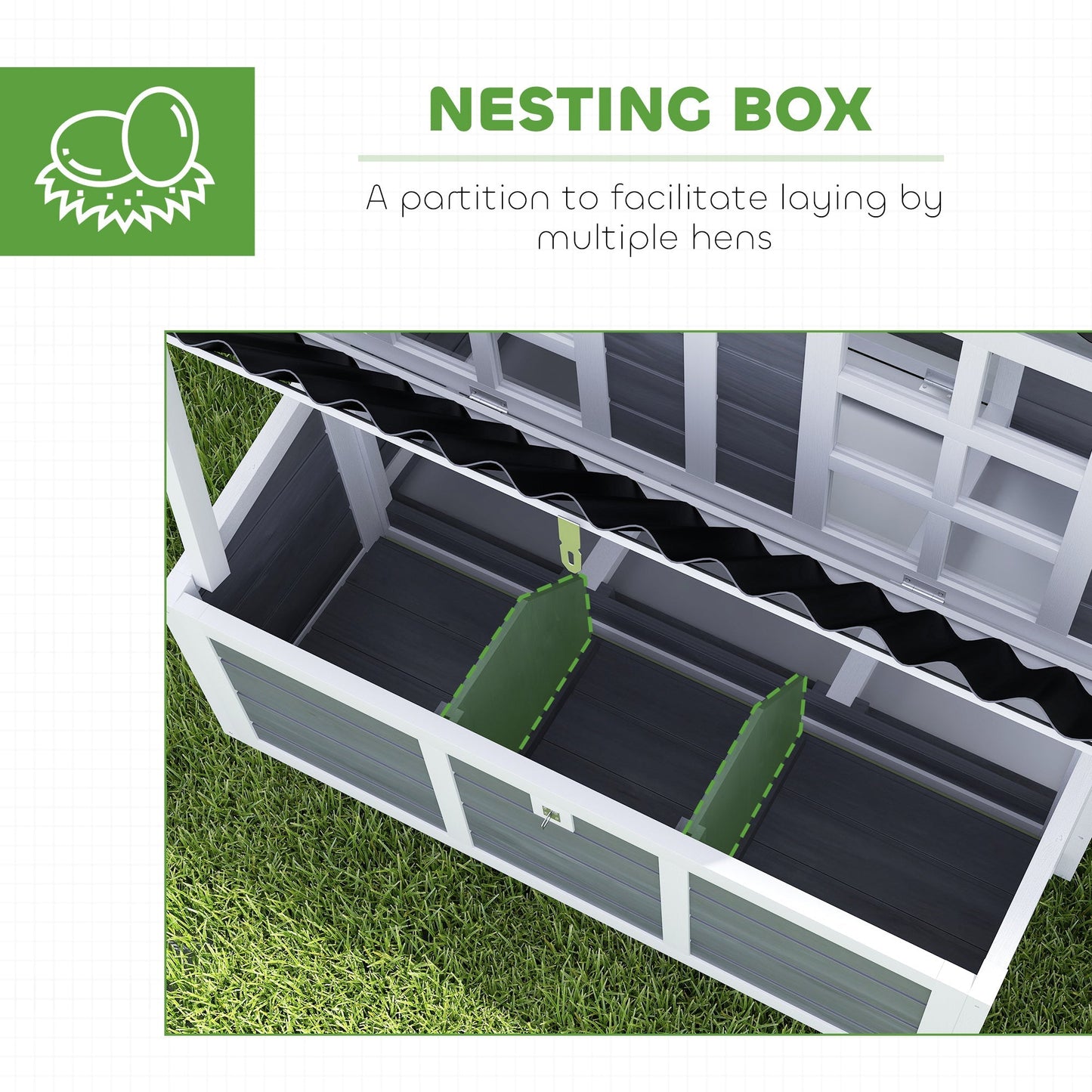 PawHut 2-Piece Wooden Chicken Coop and Run Set, Poultry Run Cage with Nesting Box, Slide-Out Tray, Roof, Perch
