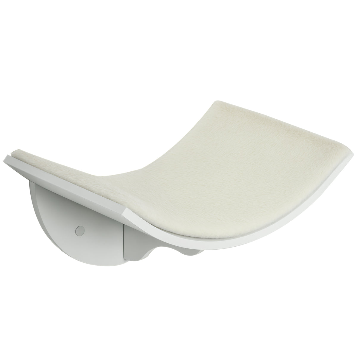 PawHut Wood Cat Shelves, Wall-Mounted Cat Shelter, Curved Kitten Bed Perch Climber Furniture 41 x 28 x 21cm White