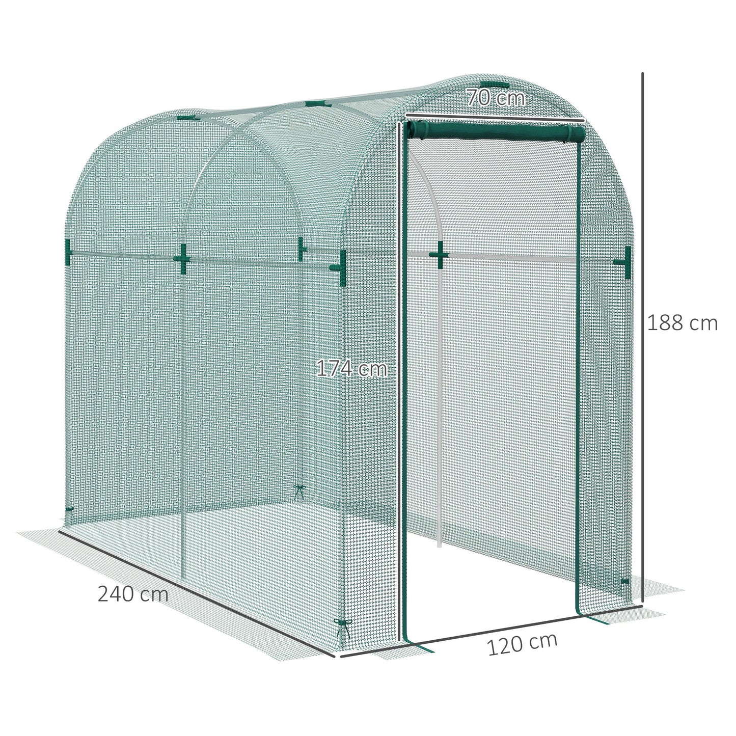 Outsunny 240 x 120cm Mini Polytunnel Greenhouse