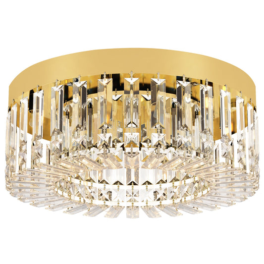HOMCOM Crystal Chandeliers with 160 Crystal Pendants, 6-Light Ceiling Light for Living Room, Bedroom Dining Room, Gold Tone