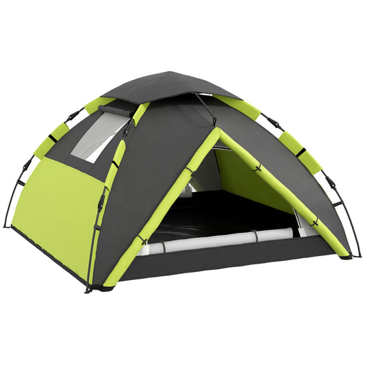 Outsunny Two-Man One Room Camping Tent, with Accessories - Green