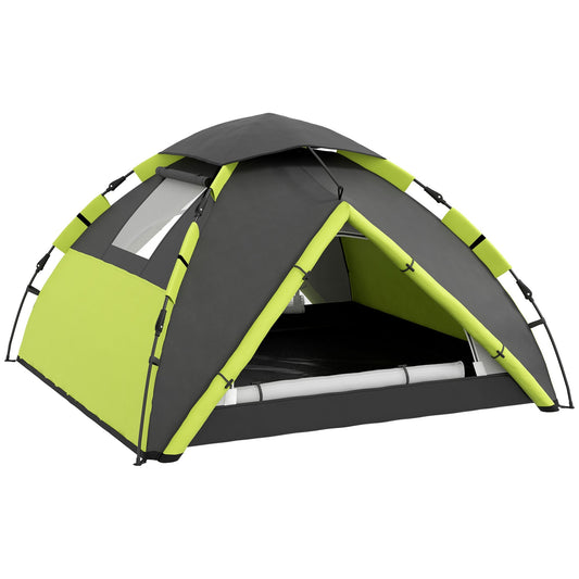 Outsunny Two-Man One Room Camping Tent, with Accessories - Green