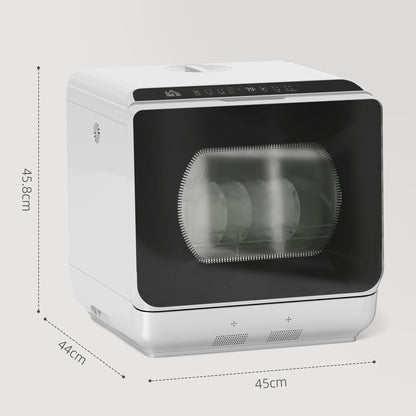 HOMCOM Table Top Dishwasher with Built-in 6L Water Tank, Mini Countertop Dishwasher with 6 Programs, 4 Place Settings, Silver Tone