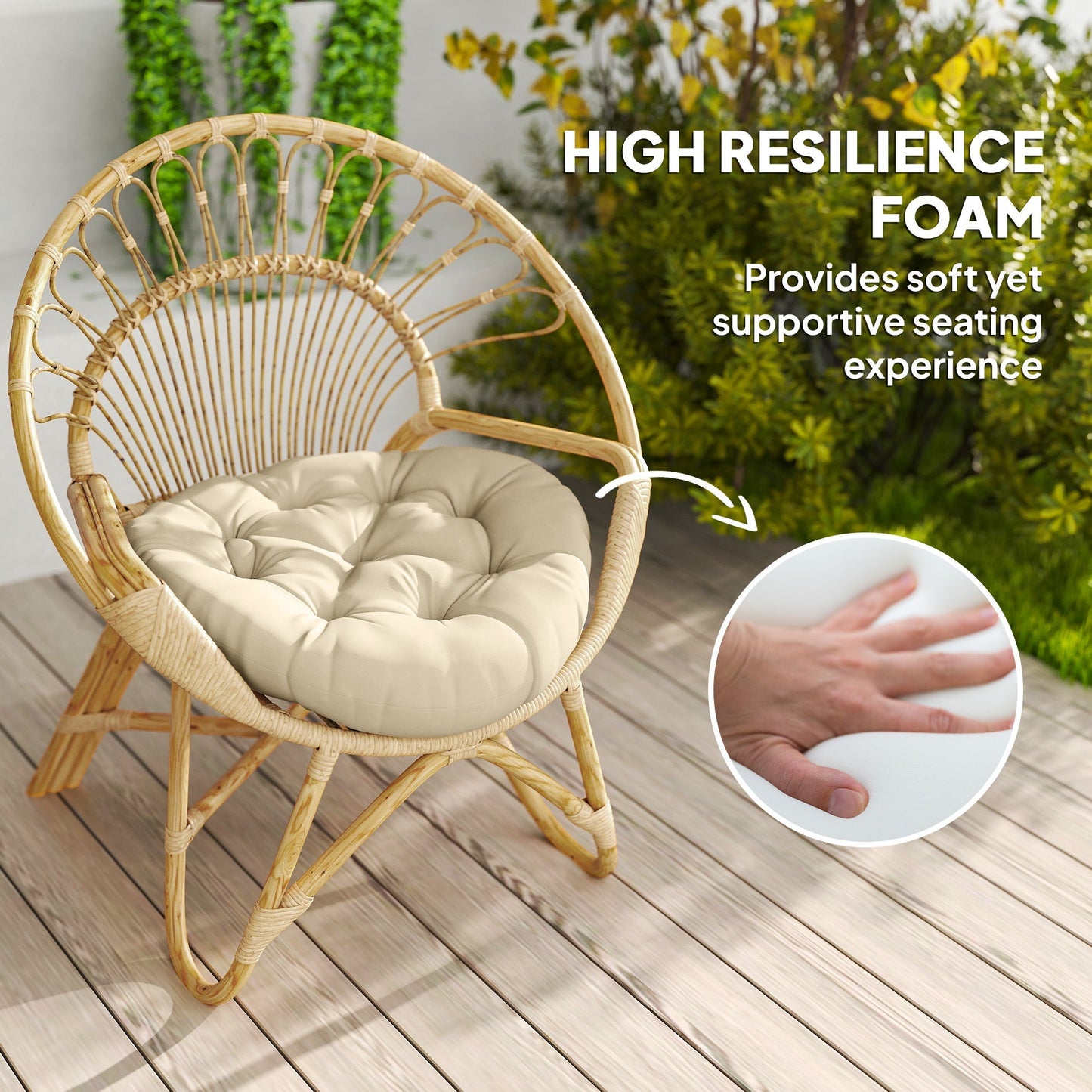 Outsunny Set of Two â60cm Outdoor Cushions - Beige