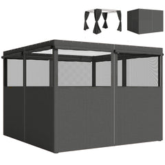 Outsunny 4 Pack Replacement Gazebo Curtains Privacy Panel for Most 3 x 3 m Gazebo, Outdoor Shelter Sidewalls, Dark Grey
