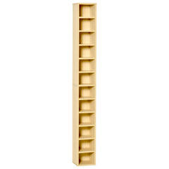 HOMCOM 204 CD Tall Narrow Media Storage Tower - Oak Tone