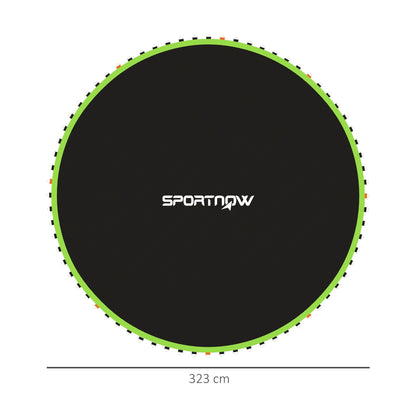 SPORTNOW Replacement Trampoline Mat with Spring Pull Tool, 72 V-Hooks, for 12ft Trampoline using 14cm Springs, Green