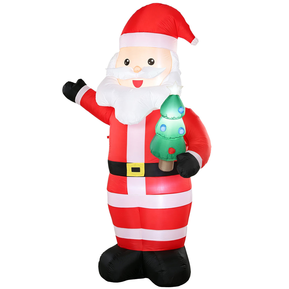 Outsunny Inflatable Christmas Decoration, 8FT Christmas Inflatable Santa with Bright LED Light, Red