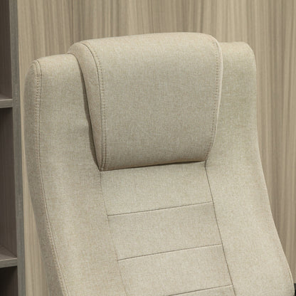 Vinsetto High Back Office Chair 360Â° Swivel Chair Adjustable Height Tilt Function Linen Khaki 62W x 62D x 110-119H cm