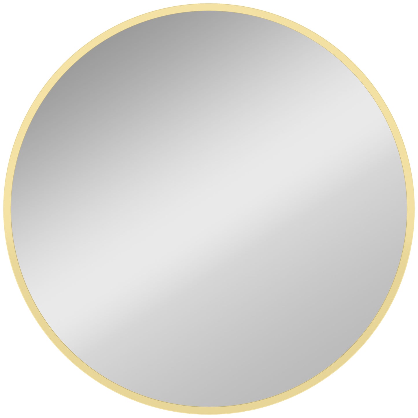 HOMCOM 61cm Decorative Wall Mirror for Bedroom Living Room, Modern Round Bathroom Mirror for Home Decor, Gold Tone