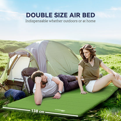Outsunny 2 Person Camping Inflatable Mattress - Green