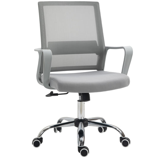 Vinsetto Ergonomic Desk Chair Mesh Office Chair with Adjustable Height Armrest and 360¡ Swivel Castor Wheels Grey