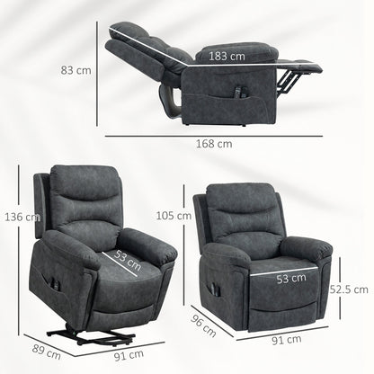 HOMCOM Power Lift Recliner Chair with Vibration Massage, Heat, USB - Grey