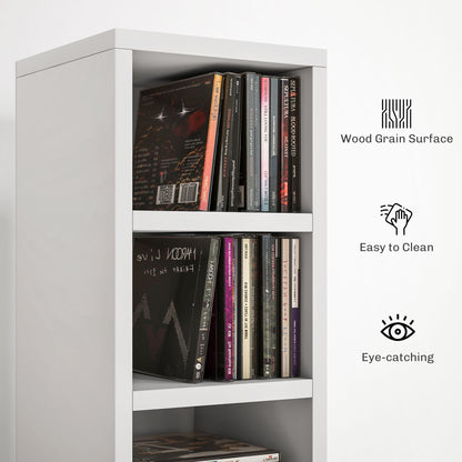 HOMCOM 204 CD Tall Narrow Media Storage Tower - White