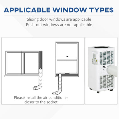 HOMCOM 7000 BTU Air Conditioning Unit, 3-in-1 Portable Air Conditioner, Dehumidifier, Cooling Fan with Remote Control, Digital Display, 2 Speeds, 24H Timer, Window Venting Kit, 15m_