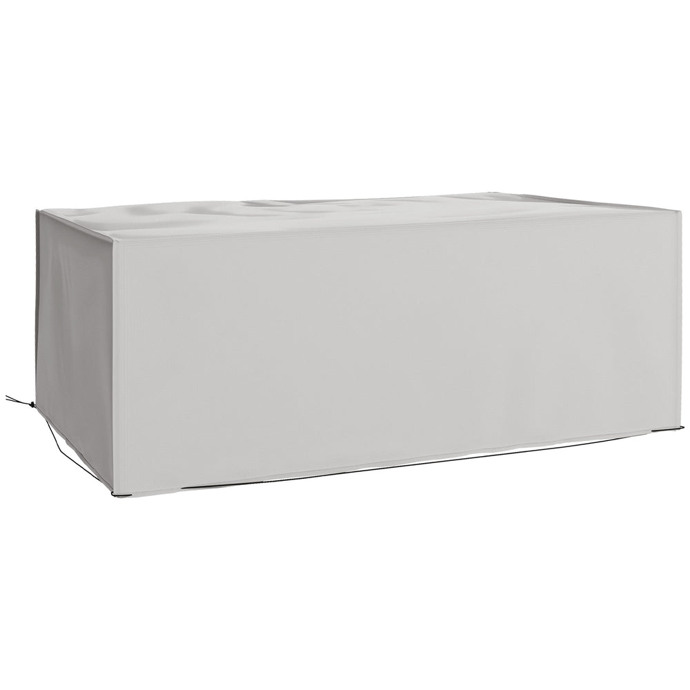 Outsunny Outdoor Garden Furniture Cover Waterproof, Anti-UV 600D Heavy Duty Oxford Fabric Patio Furniture Cover for Rectangular Sofa Table Set, Grey, 210 x 140 x 80 cm