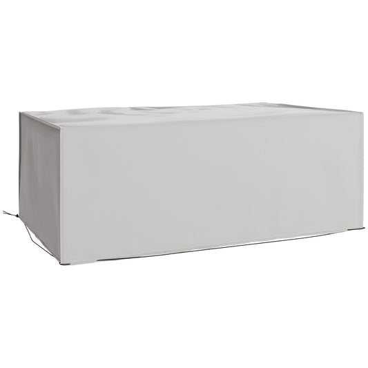 Outsunny Outdoor Garden Furniture Cover Waterproof, Anti-UV 600D Heavy Duty Oxford Fabric Patio Furniture Cover for Rectangular Sofa Table Set, Grey, 210 x 140 x 80 cm