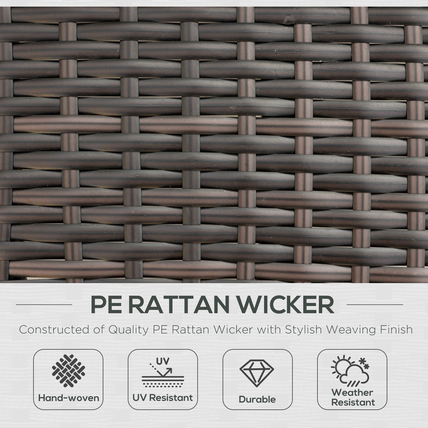 Outsunny Double Rattan Sun Lounger, Garden Daybed with 5-Level Adjustable Backrest and Flip Side Trays, Wicker Outdoor Furniture Recliner with Cushions and Pillows for Patio, Cream White