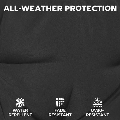 Outsunny Outdoor Seat Cushions Set of 2 with Ties, Waterproof Garden Seat Pads, Black