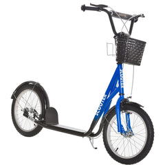HOMCOM Kids Scooter, Kick Stunt Scooter with Adjustable Handlebar, Dual Brakes, Basket, Cupholder, Mudguard, 16