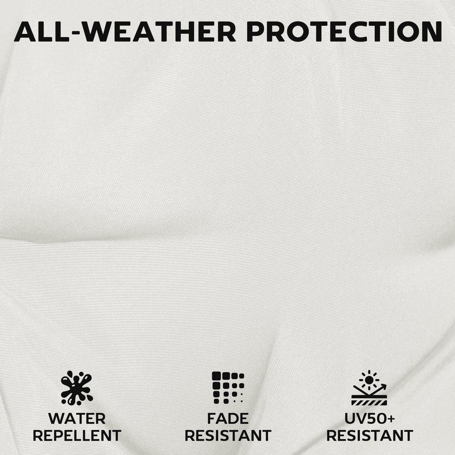 Outsunny Set of 6 Outdoor Seat Cushions with Machine Washable Cover, Water Repellent Seat Cushions Cream White