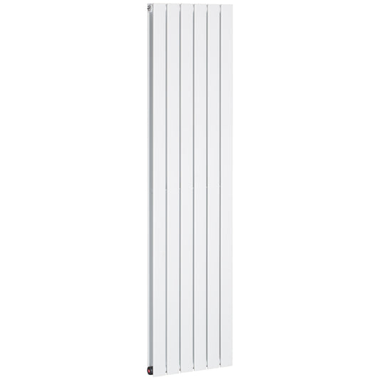 HOMCOM 456 x 1800 mm Double Panel Vertical Designer Radiator, Centralised Space Heater, Wall-mounted Heater Water-filled Heat, for Bedroom, Home Office, White