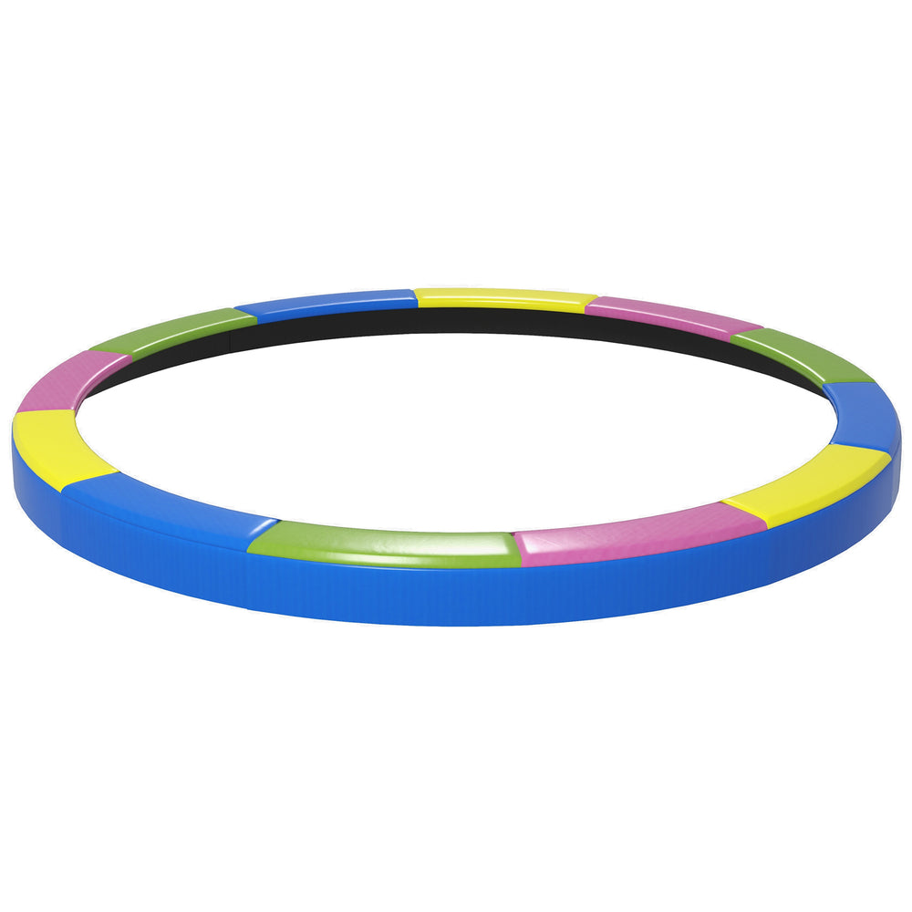 SPORTNOW 12FT Trampoline Spring Cover, Plastic Trampoline Pad Replacement with Elastic Cord, Waterproof, UV Resistant and Tear-Resistant, Multi-Coloured