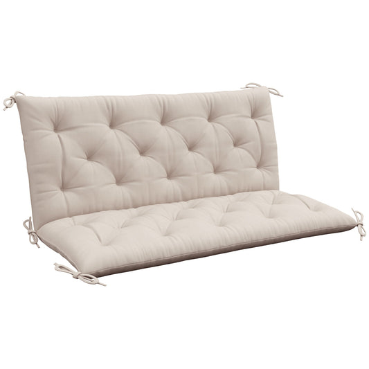 Outsunny Garden Bench Cushion, 2 Seater Swing Chair Cushion, Seat Pad with Ties for Indoor and Outdoor Use, 110 x 120 cm