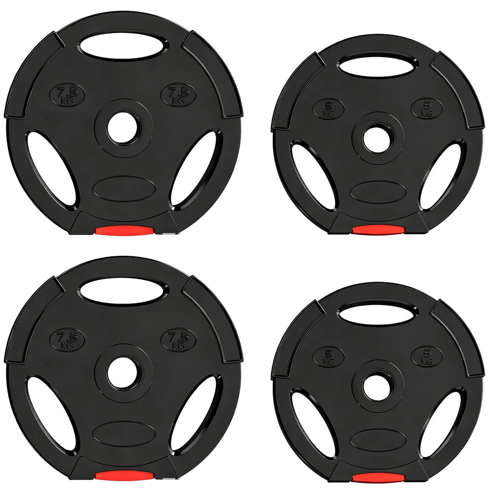 SPORTNOW Weight Plates Set, with Two 7.5kg and Two 5kg weights, Black