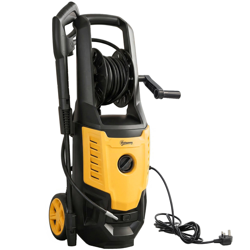 Outsunny 2200W High Pressure Washer, 170 Bar Pressure Washer with Adjustable Nozzle and 6M Hose, 33 x 31.5 x 80.5 cm, Yellow