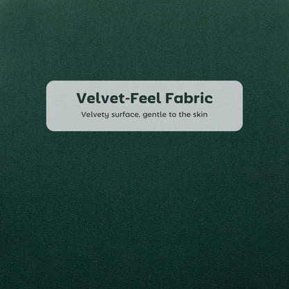 HOMCOM Set of Two Velvet-Feel Lotus Bar Stools - Dark Green