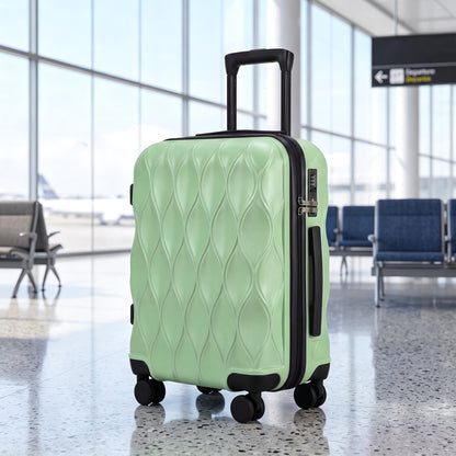 HOMCOM 22Inch 56cm Suitcase, ABS Hard Shell Carry On Luggage with TSA Lock, Spinner Wheels, Telescopic Handle, Green