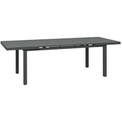 Outsunny Aluminium Garden Table for 6-8, 246 cm Extending Outdoor Dining Table Rectangle for Patio, Balcony - Charcoal Grey
