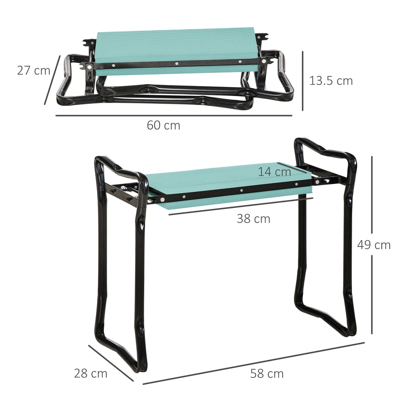 Outsunny 2 In 1 Garden Kneeler Seat Kneeling Pad Support Bench Foldable Knee Protector, Green